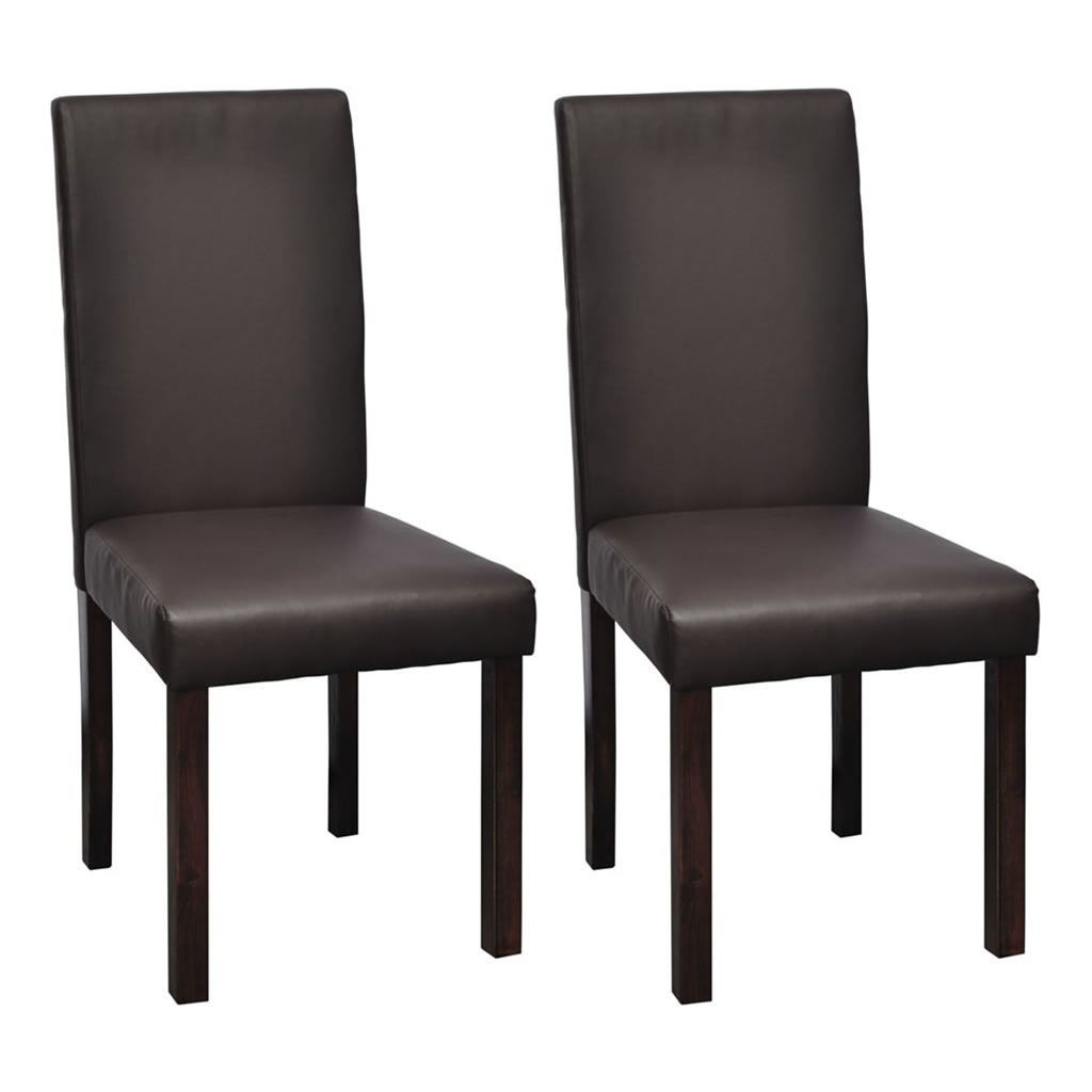 Affordable Variety / 2 x Dining chairs brown leather