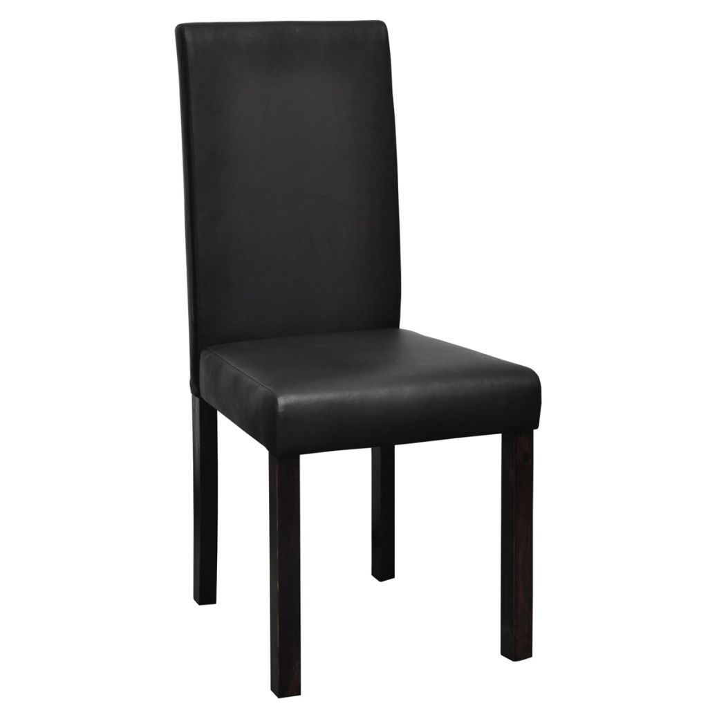 Affordable Variety / 4 x Dining chairs black leather