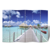 Picture of 6-Panel Room Divider Folding Double Sided Screen Beach Print 94.5" x 70.9"