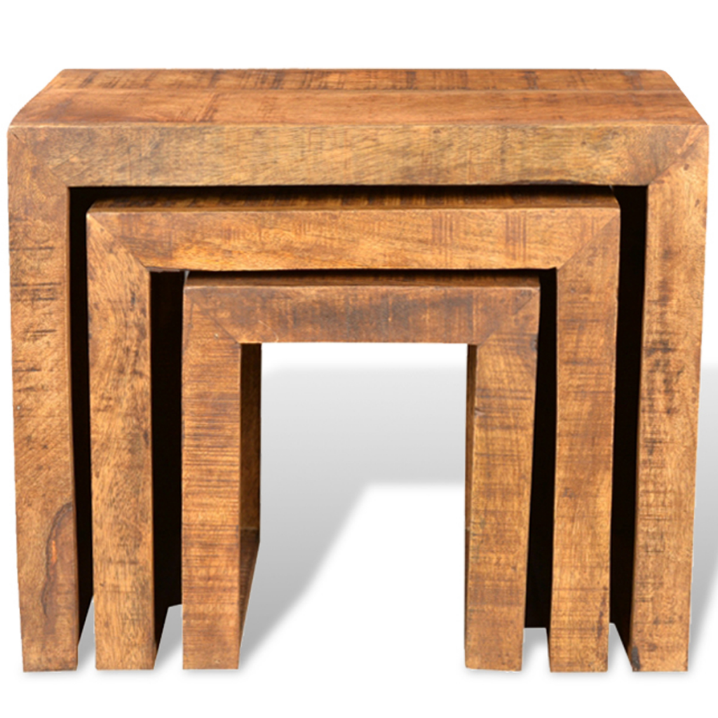 Affordable Variety / Antiquestyle Mango Wood Set of 3 Nesting Tables