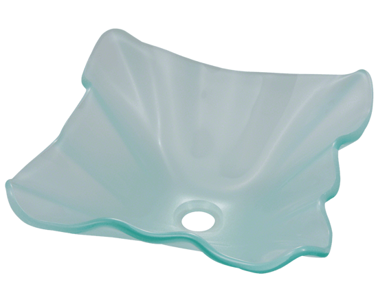 Picture of Bathroom Frosted Glass Sink - Wavy Edges