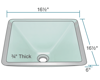 Picture of Bathroom Sink Square-Shaped Vessel - Colored Glass