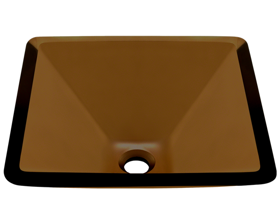 Picture of Bathroom Sink Square-Shaped Vessel - Colored Glass