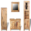 Picture of Bathroom Vanity Cabinet with Mirror and 2 Side Cabinets - Solid Mango Wood
