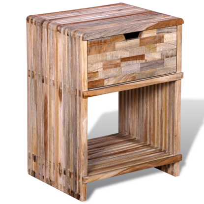 Picture of Bedroom Bedside Cabinet with Drawer - Reclaimed Teak