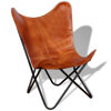 Picture of Butterfly Chair Real Leather Brown