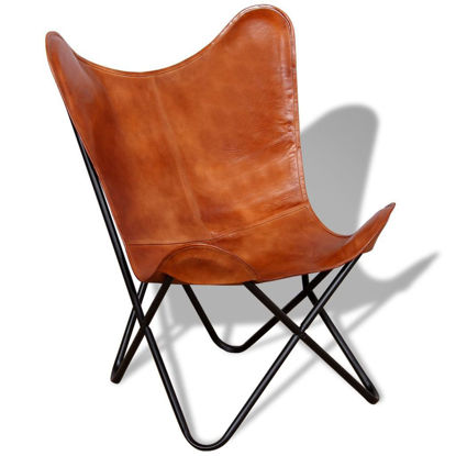Picture of Butterfly Chair Real Leather Brown