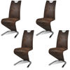 Picture of Cantilever Dining Chairs 4 pcs Artificial Leather Brown