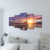 Picture of Canvas Wall Print Set Beach with Pavilion 79" x 39"