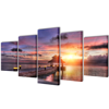 Picture of Canvas Wall Print Set Beach with Pavilion 79" x 39"