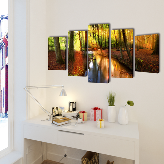 Picture of Canvas Wall Print Set Forest 39" x 20"