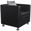 Picture of Cube Armchair with Pillow Artificial Leather - Black