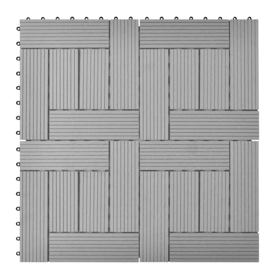 Picture of Decking Tiles WPC 11 ft² - 11 pcs Gray