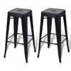 Picture of Dining Bar Chair High Stool Square - 2 pcs Black