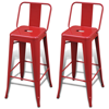 Picture of Dining Bar Chair High Stools Square 2 pcs - Red