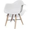 Picture of Dining Chair with Armrests and Beech Wood Legs - White 2 Pc