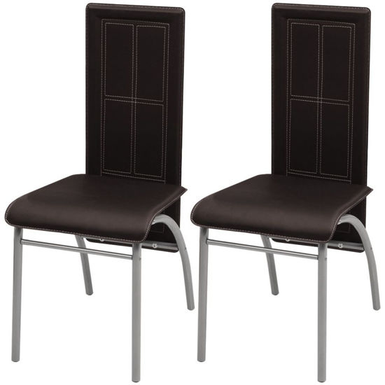 Picture of Dining Chairs 2 pcs Artificial Leather Brown