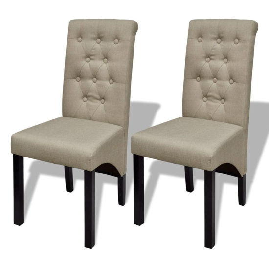 Picture of Dining Chairs 2 pcs Fabric Beige