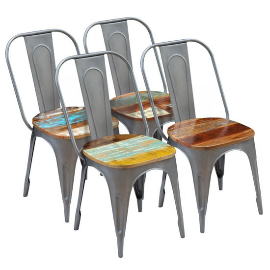 Picture of Dining Chairs 4 pcs Solid Reclaimed Wood 18.5"x20.5"x35"