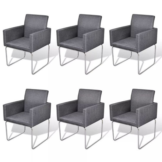 Affordable Variety / Dining Chairs 6 pcs Fabric Dark Gray