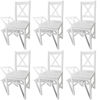 Picture of Dining Chairs 6 pcs Wood White