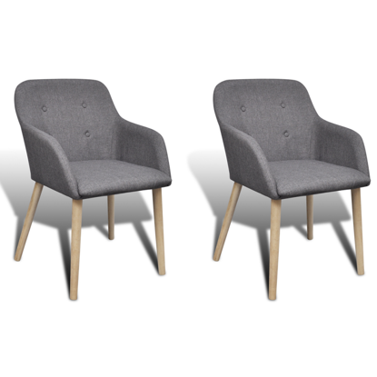 Picture of Fabric Dining Chair Set with Armrest - Dark Gray 2 pcs