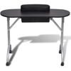 Picture of Foldable Manicure Nail Table with Castors - Black