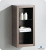 Picture of Fresca Gray Oak Bathroom Linen Side Cabinet w/ 2 Glass Shelves