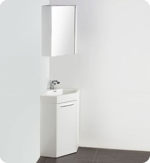 Picture of Fresca Coda 18" White Modern Corner Bathroom Vanity