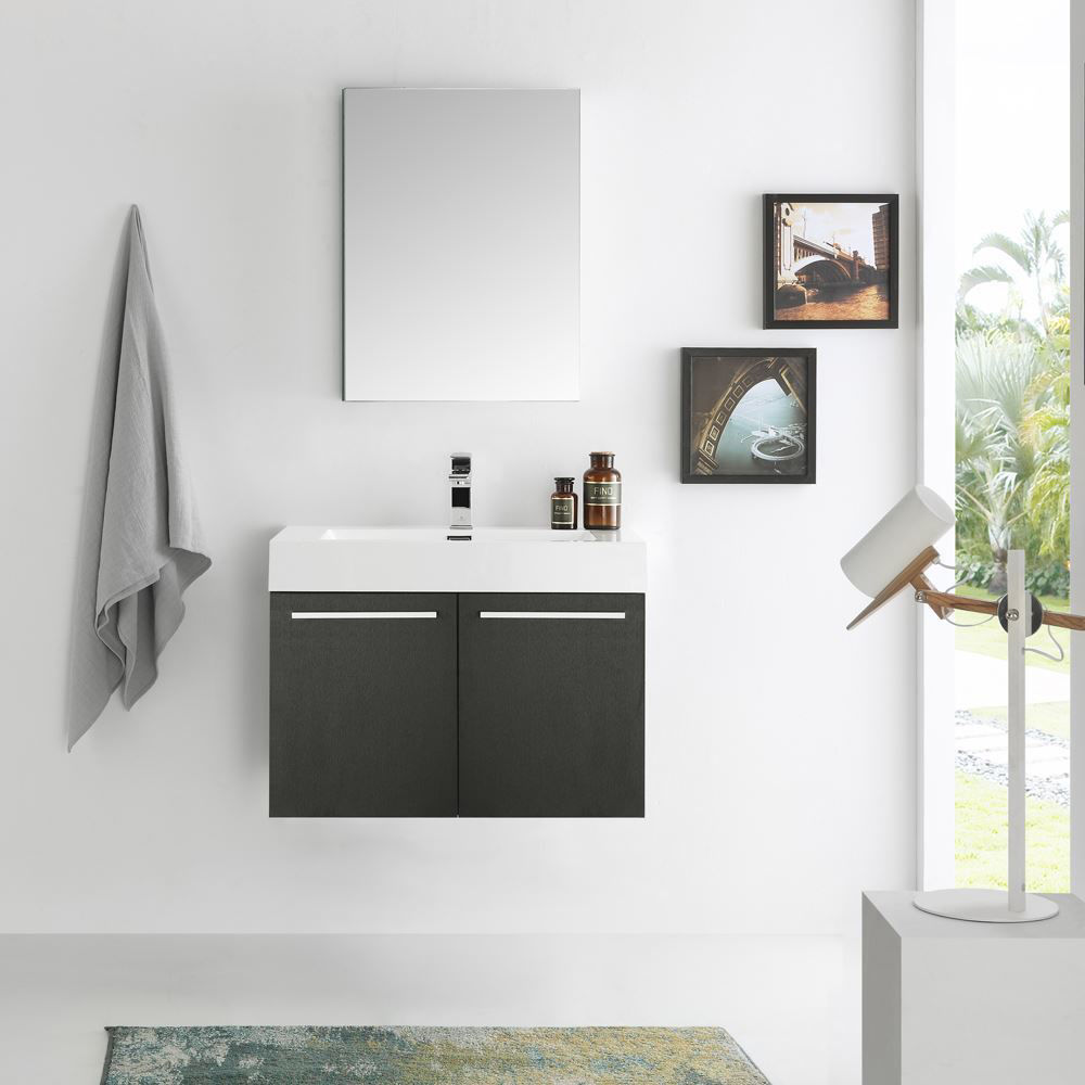 Affordable Variety / Fresca Vista 30" Black Wall Hung ...