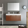 Picture of Fresca Vista 48" Teak Wall Hung Modern Bathroom Vanity w/ Medicine Cabinet