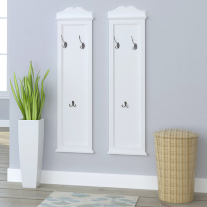 Picture of Hat Clothes Hanger Coat Rack Wall Mounted - 2 pc White