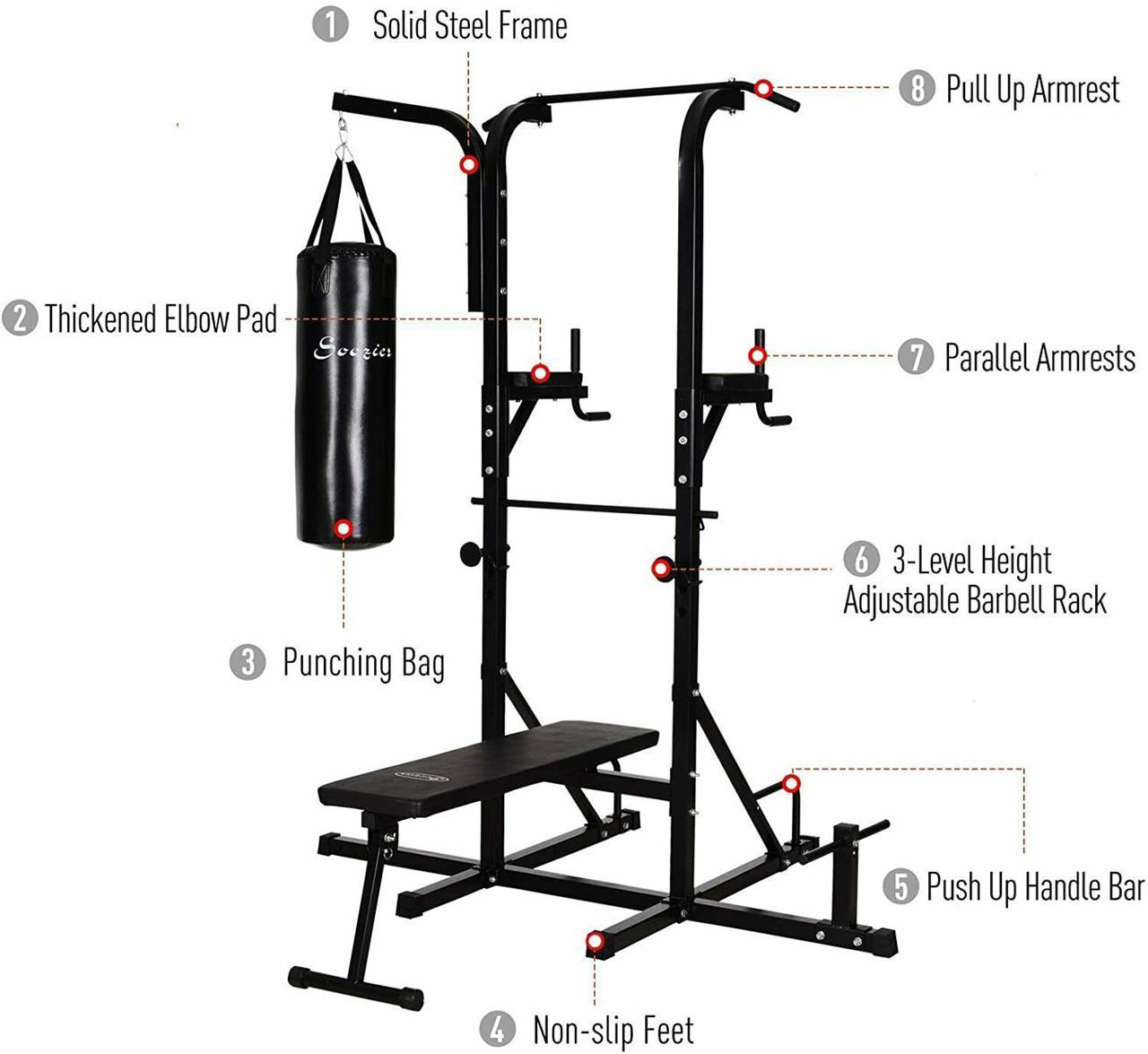 Affordable Variety / Home Gym MultiFunction Power Tower