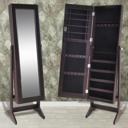 Picture of Jewelry Cabinet with Mirror Free Standing - Brown