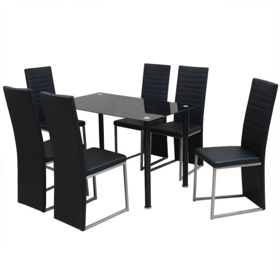 Affordable Variety / Kitchen Dining Set - 7pc Black