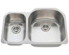Picture of Kitchen Offset Double Bowl Undermount Sink - Stainless Steel