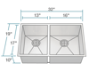 Picture of Kitchen Sink Double Rectangular Stainless Steel