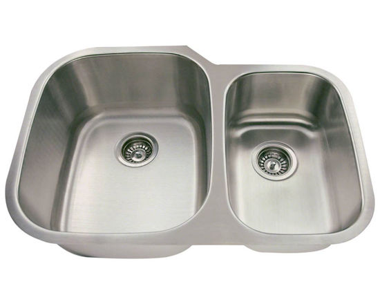 Picture of Kitchen Sink Offset Double Bowl Undermount - Stainless Steel