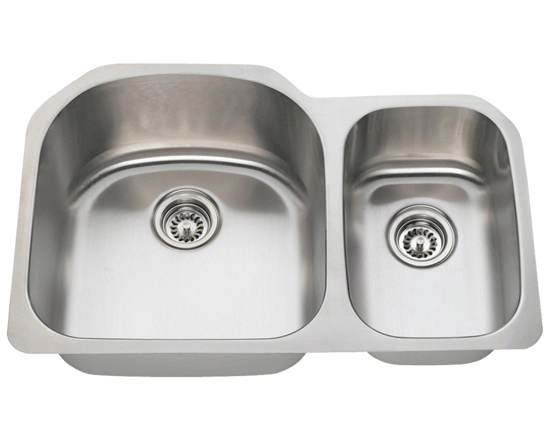 Picture of Kitchen Sink Offset Double Bowl Undermount - Stainless Steel