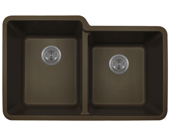 Picture of Kitchen Undermount Sink Double Offset Bowl AstraGranite
