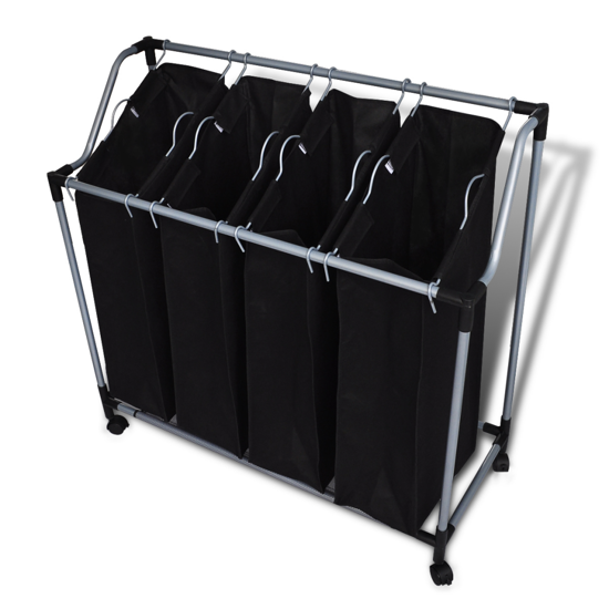 Picture of Laundry Sorter with 4 Bags - Black Gray