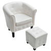 Picture of Living Room Tub Chair with Footrest - White