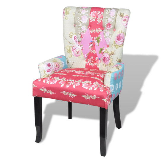 Picture of Living Room Chair Accent High Back Armchair - Patchwork