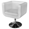 Picture of Living Room Chair Adjustable Armchair with Chrome Base - White