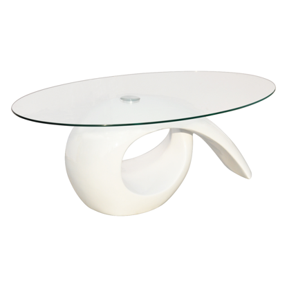 Picture of Living Room Glass Top Coffee Table High Gloss - White