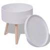 Picture of Living Room Side Table with Serving Tray Round 15 x 17 - White