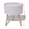 Picture of Living Room Side Table with Serving Tray Round 15 x 17 - White