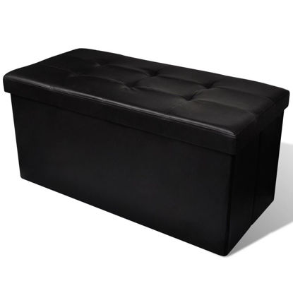Picture of Long Foldable Storage Bench Black