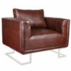 Picture of Luxury Cube Armchair Brown with Chrome Feet