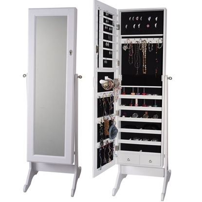 Picture of Mirrored Armoire Jewelry Organizer Storage with Stand